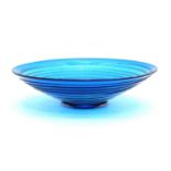 A Whitefriars Kingfisher blue glass bowl of tapering stepped design,