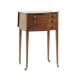 A 19th century strung mahogany side or bedside table