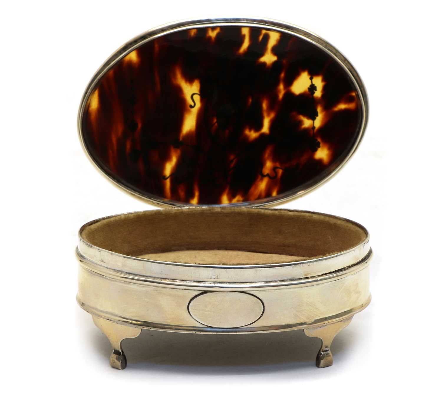 A silver and tortoiseshell silver dressing table box, - Image 4 of 4