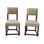 A pair of oak side chairs,