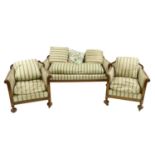 A three-piece bergere suite,