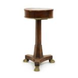A William IV rosewood sewing table