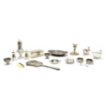 A collection of silver items,