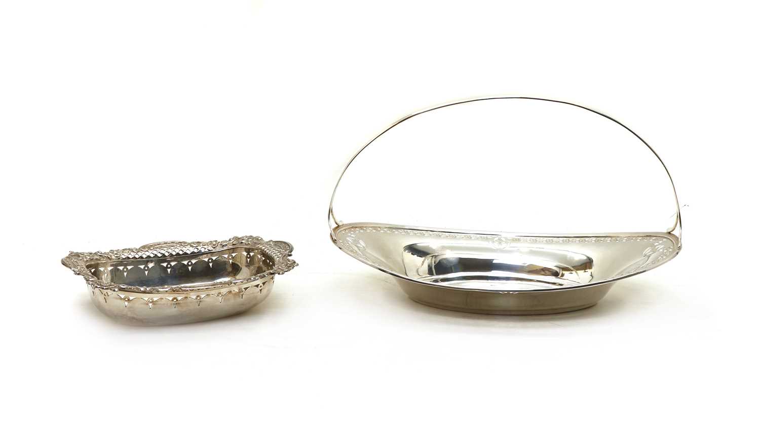 A Canadian silver bon bon dish,