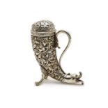 A novelty silver sugar caster,