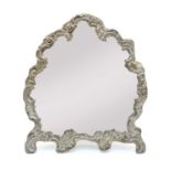 A silver framed dressing table mirror,
