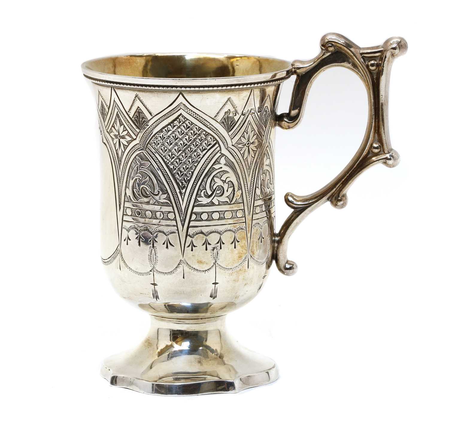 A Victorian silver gothic revival cup,