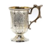 A Victorian silver gothic revival cup,