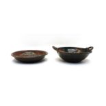 David Melville Studio Pottery twin handled circular bowl,