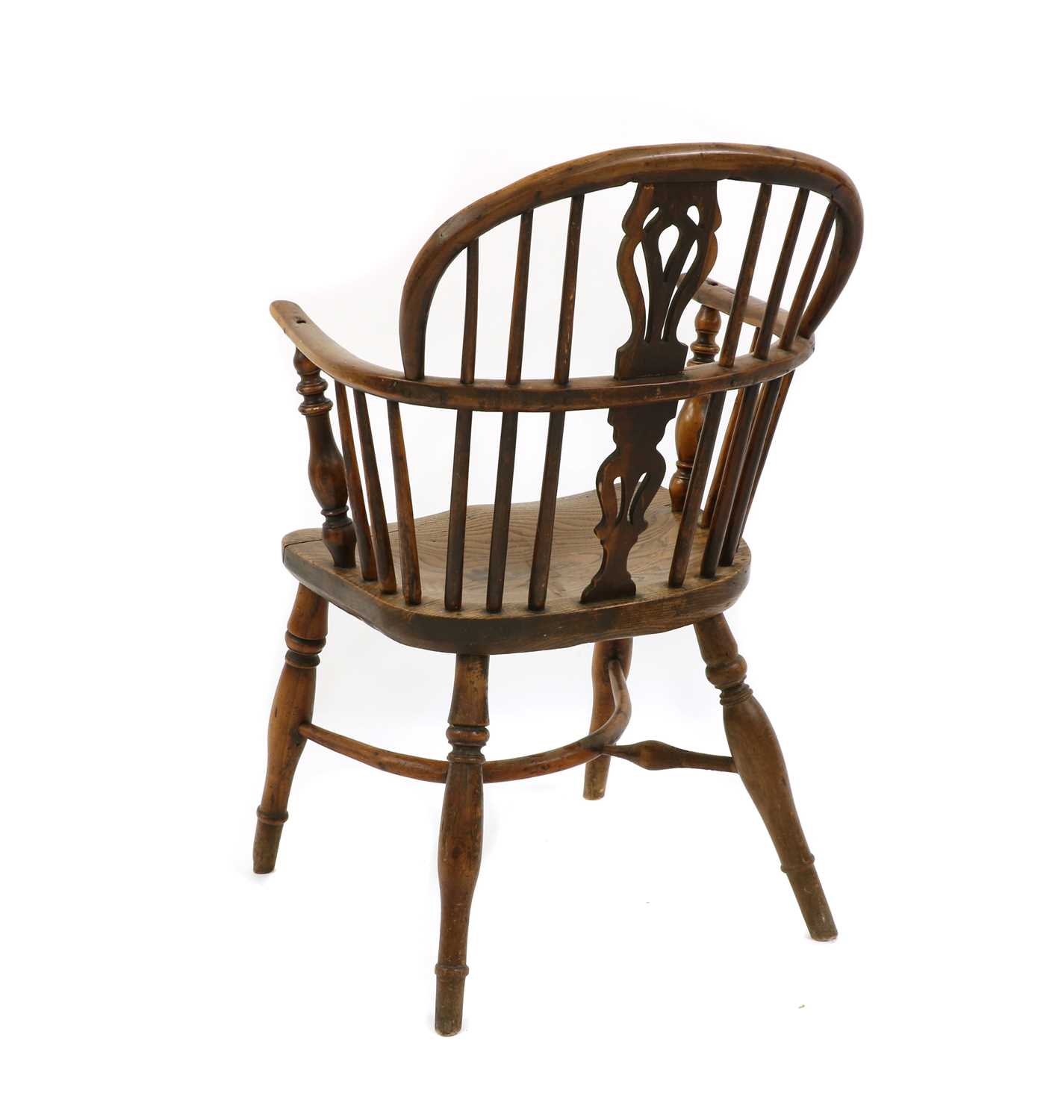 A yew wood and elm low back Windsor chair - Image 3 of 4