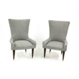 A pair of Italian slipper chairs,