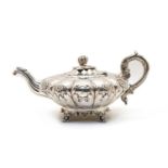 A William IV Irish silver teapot,