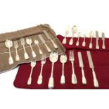 A collection of silver Fiddle and Thread pattern cutlery,