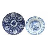 An 18th Century Delft type blue and white plate,