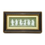 A Wedgwood green dipped jasperware relief plaque,