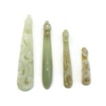 A collection of Chinese jade belt hooks,