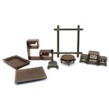 A collection of Chinese wood stands,