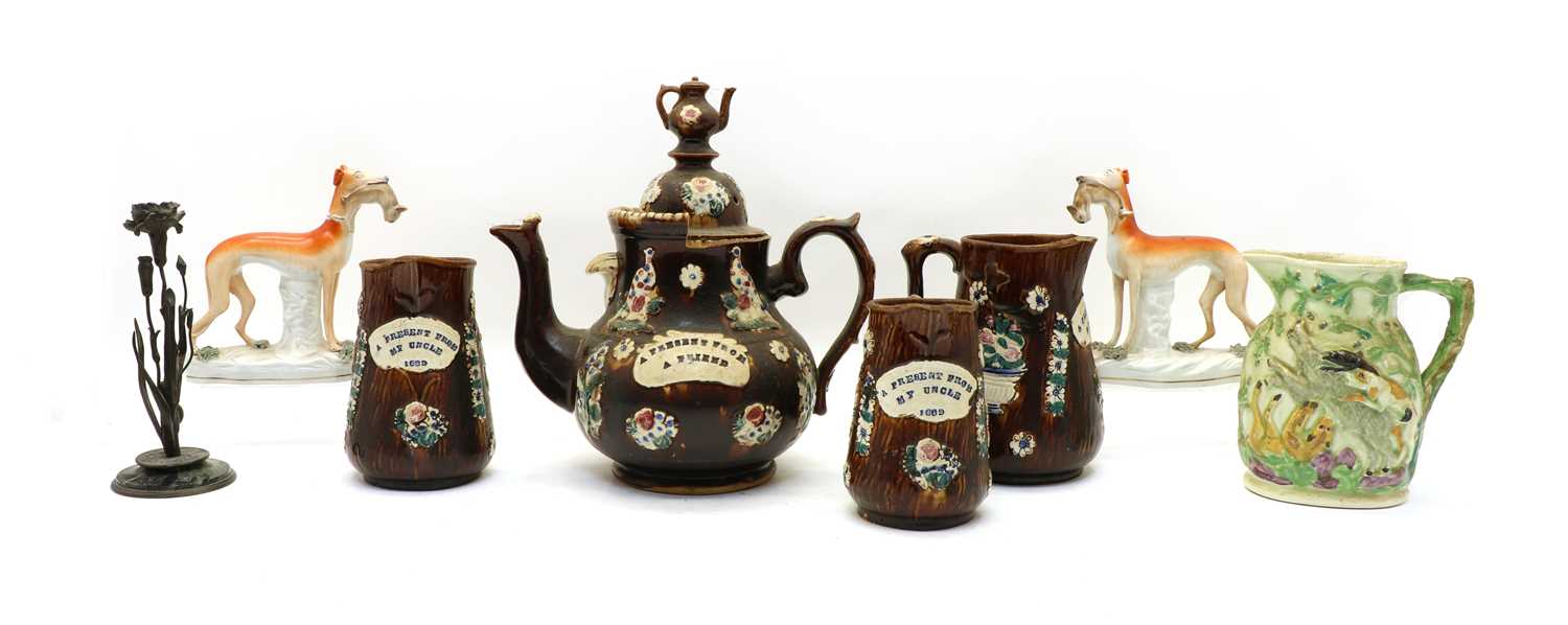 A Victorian Bargeware teapot,