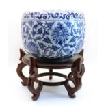 A Chinese blue and white porcelain jardinière