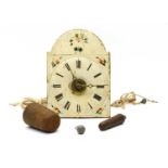 A small 19th century continental 'postman's alarm' wall clock,