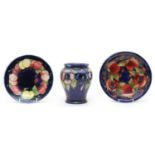 Three items of Moorcroft pottery,