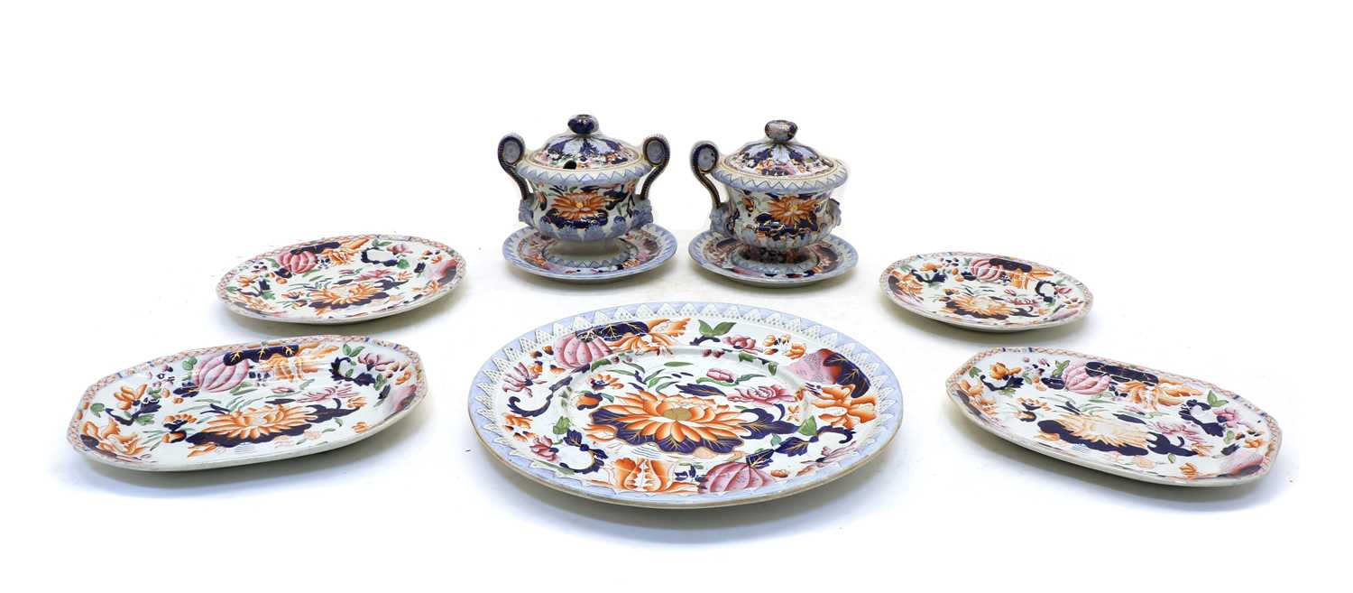 A quantity of early 19th century Ironstone dinnerware