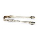 A pair of Irish provincial silver sugar tongs,