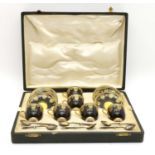 A Royal Worcester cased set of six demitasse coffee cups