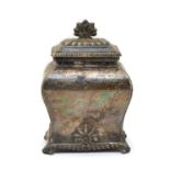 A late Victorian silver tea caddy and cover