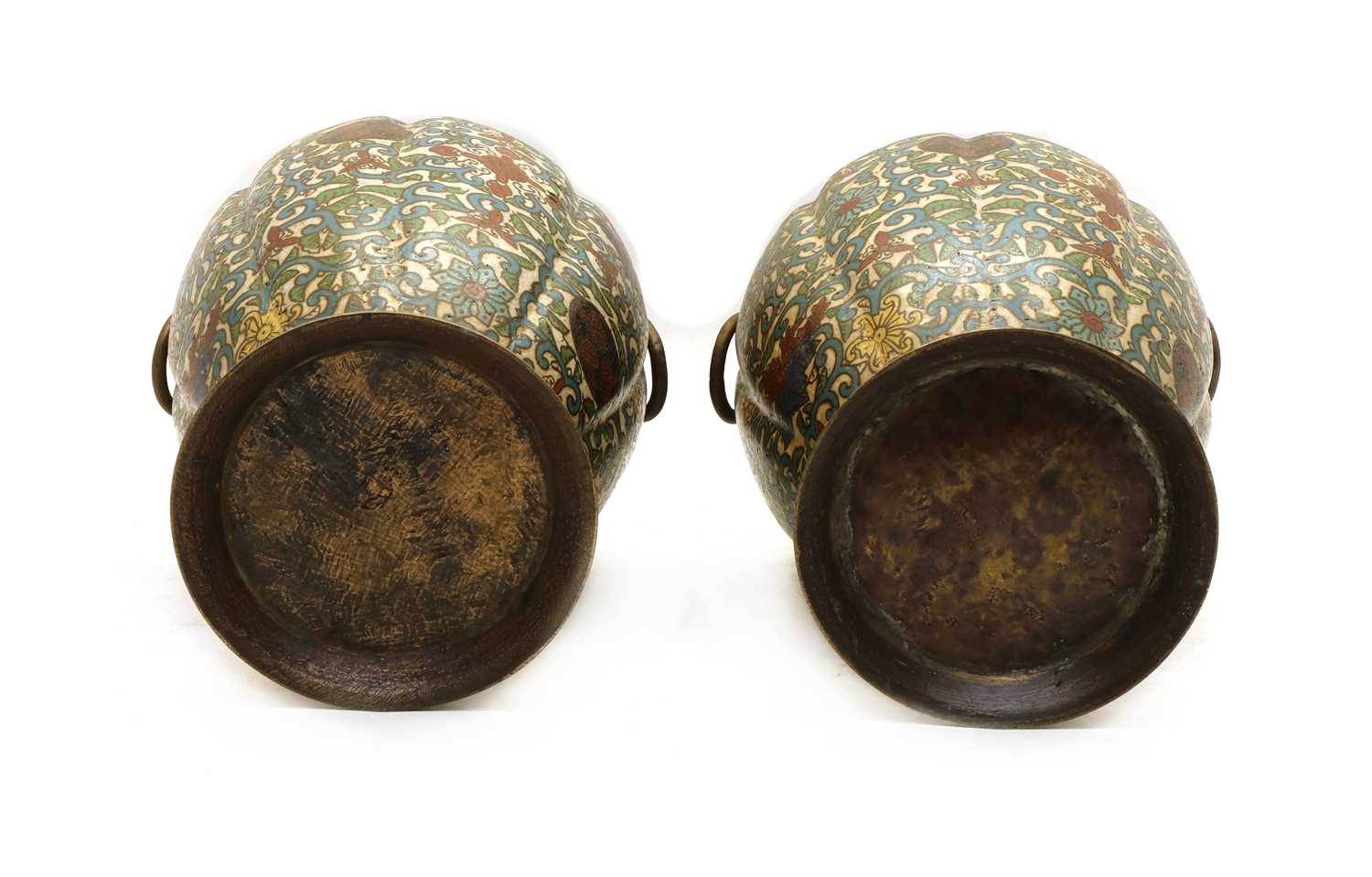 A pair of Chinese cloisonné vases, - Image 3 of 3