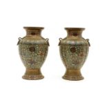 A pair of Chinese cloisonné vases,