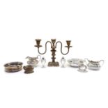 A collection of silver plated items