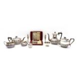 A collection of silver plate items,