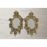 A pair of giltwood girandoles,