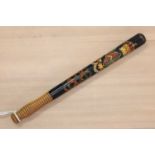 A Victorian painted boxwood truncheon,