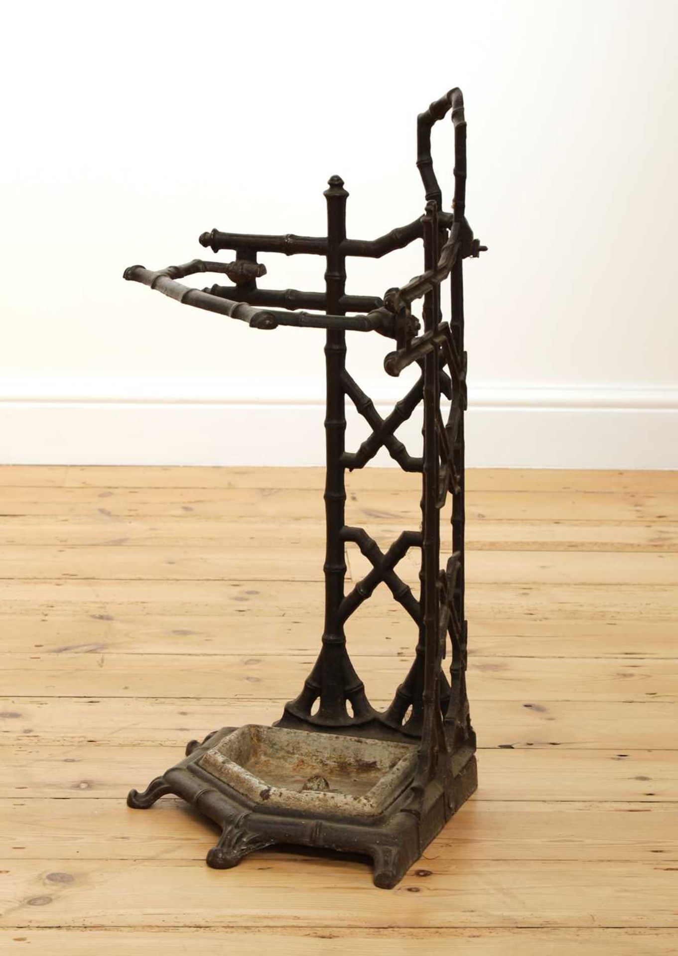 A faux bois cast iron corner stick stand, - Image 3 of 3