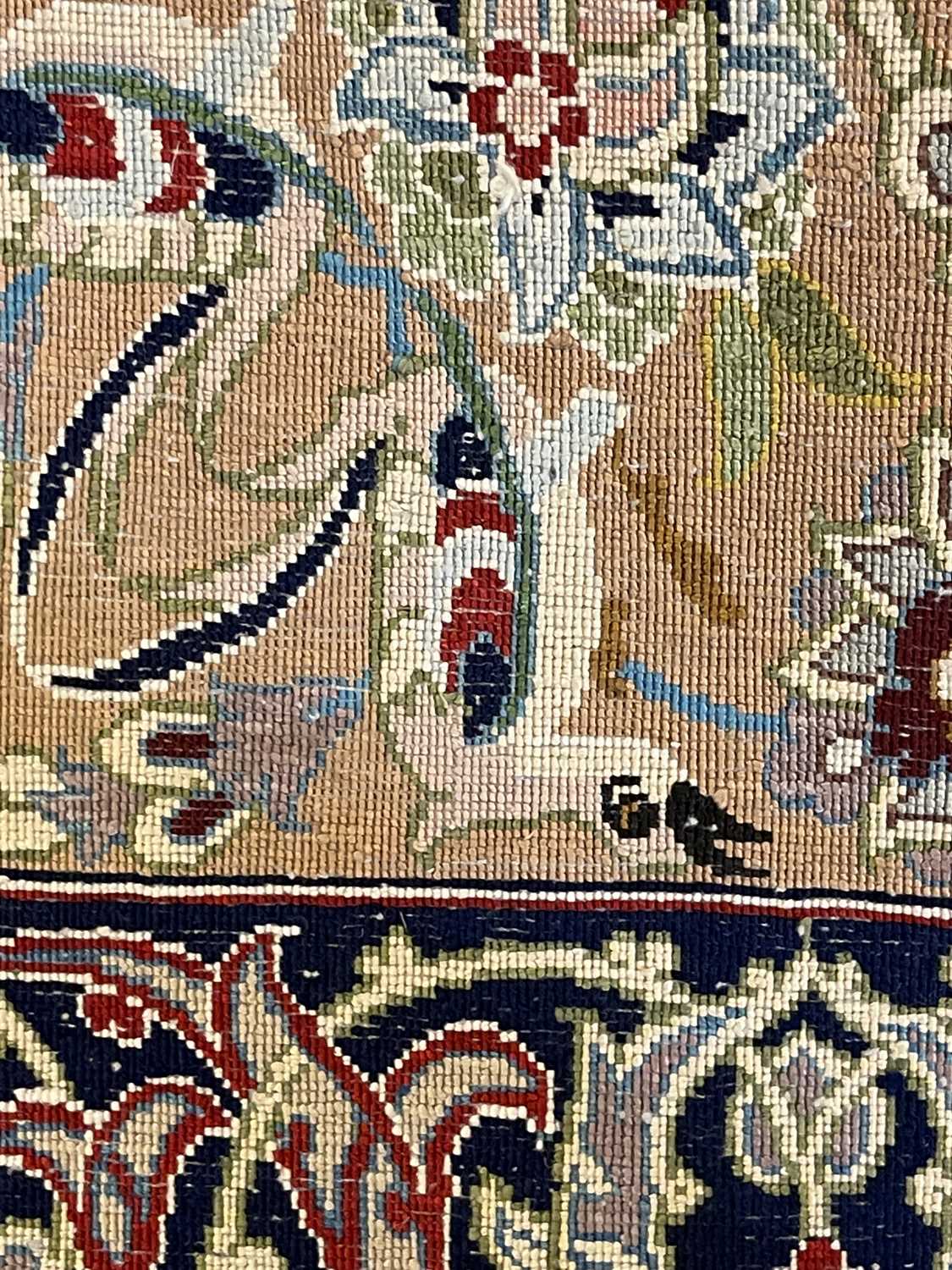 A Persian silk carpet, - Image 8 of 23