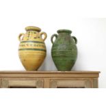 A pair of large French pottery vases,