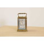 A French brass cased carriage clock,