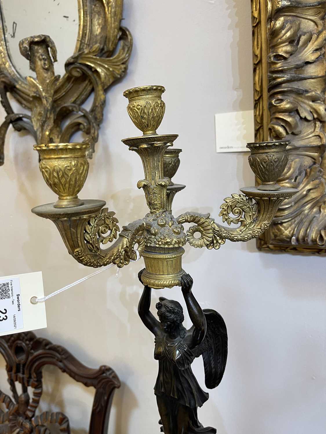 A pair of French Empire ormolu and bronze candelabra, - Image 25 of 30