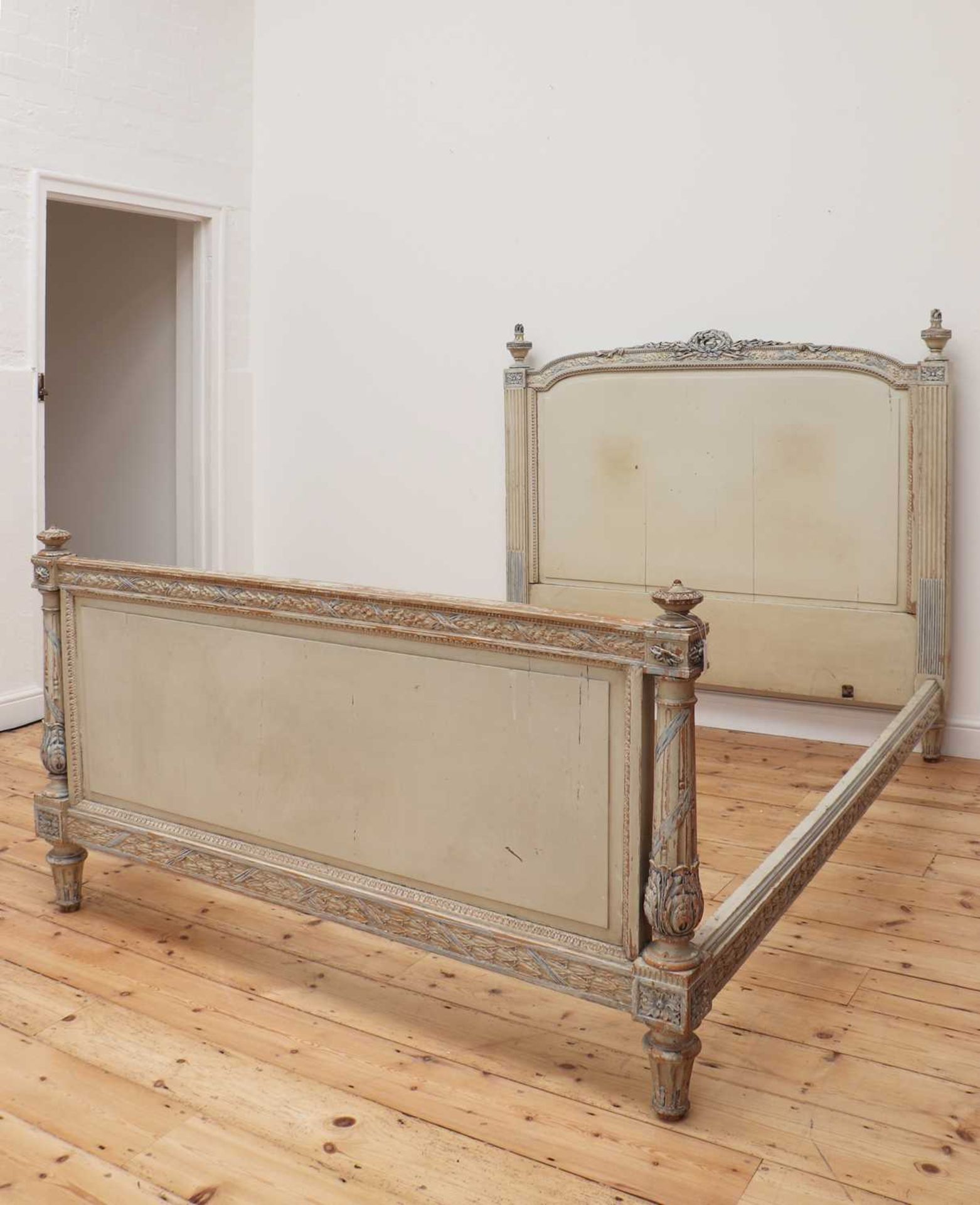 A French Louis XVI-style painted double bed, - Image 3 of 24