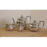 A George III four-piece silver tea service,