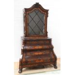 A Dutch marquetry cabinet on chest,