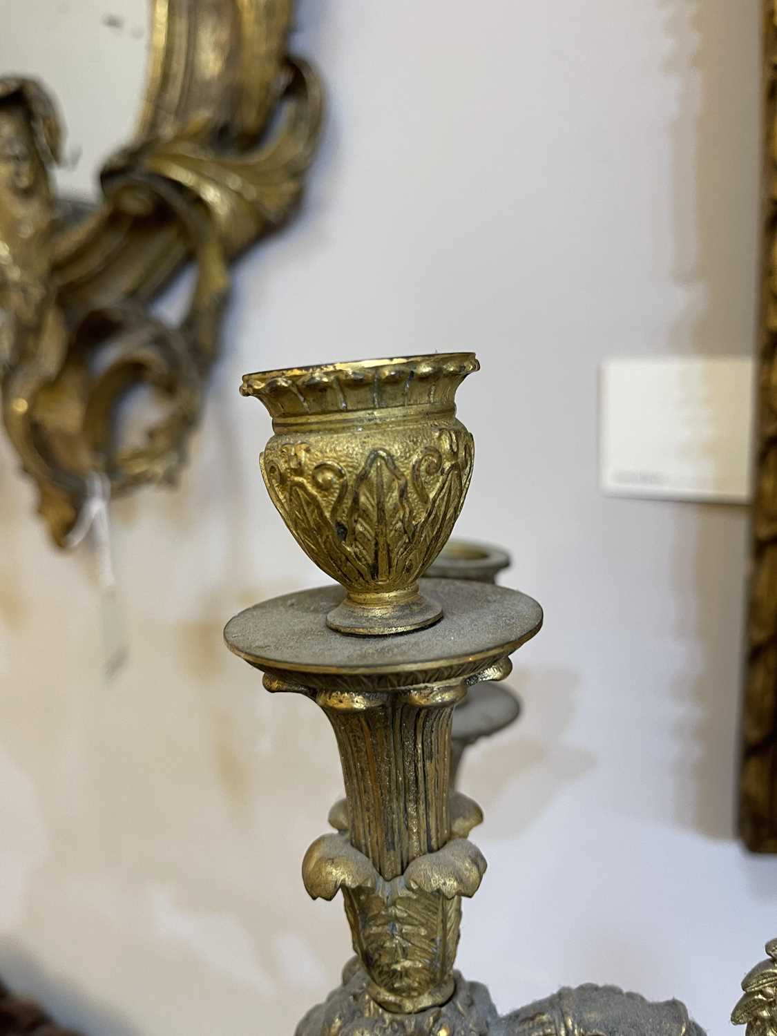 A pair of French Empire ormolu and bronze candelabra, - Image 14 of 30