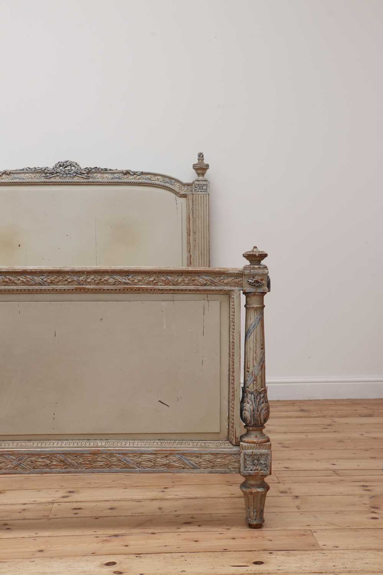 A French Louis XVI-style painted double bed, - Image 7 of 24
