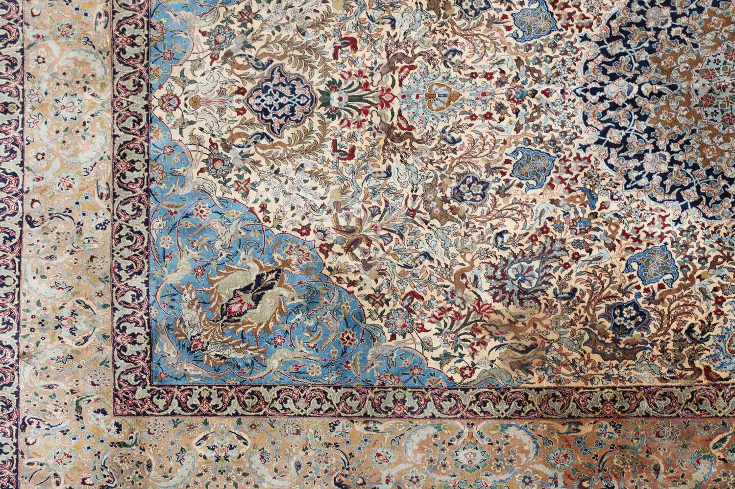 A Persian silk carpet, - Image 4 of 23