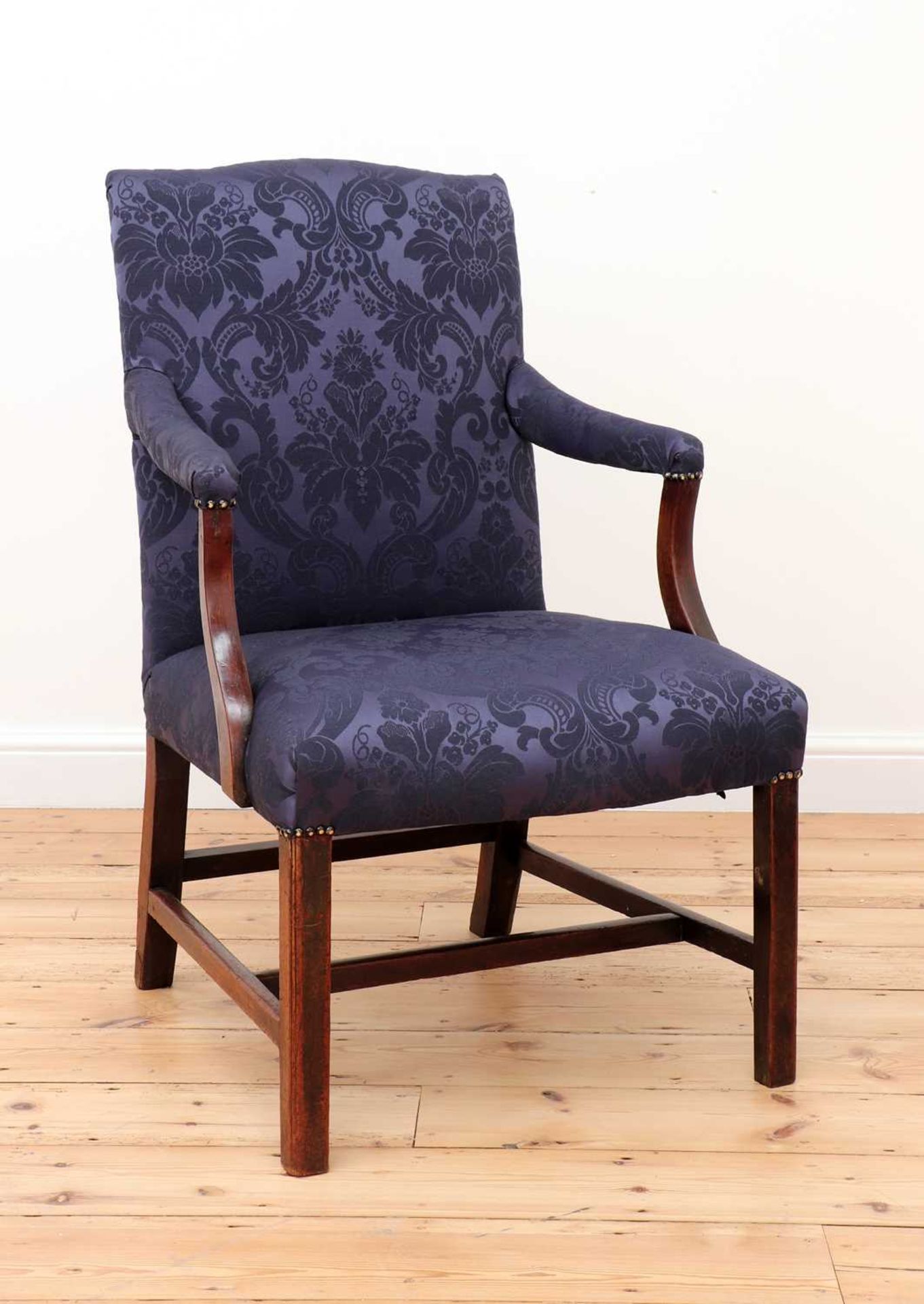 A George III mahogany Gainsborough armchair, - Bild 2 aus 5