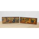 A pair of naive pictures of seated figures,