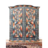 A Northern European painted pine armoire,