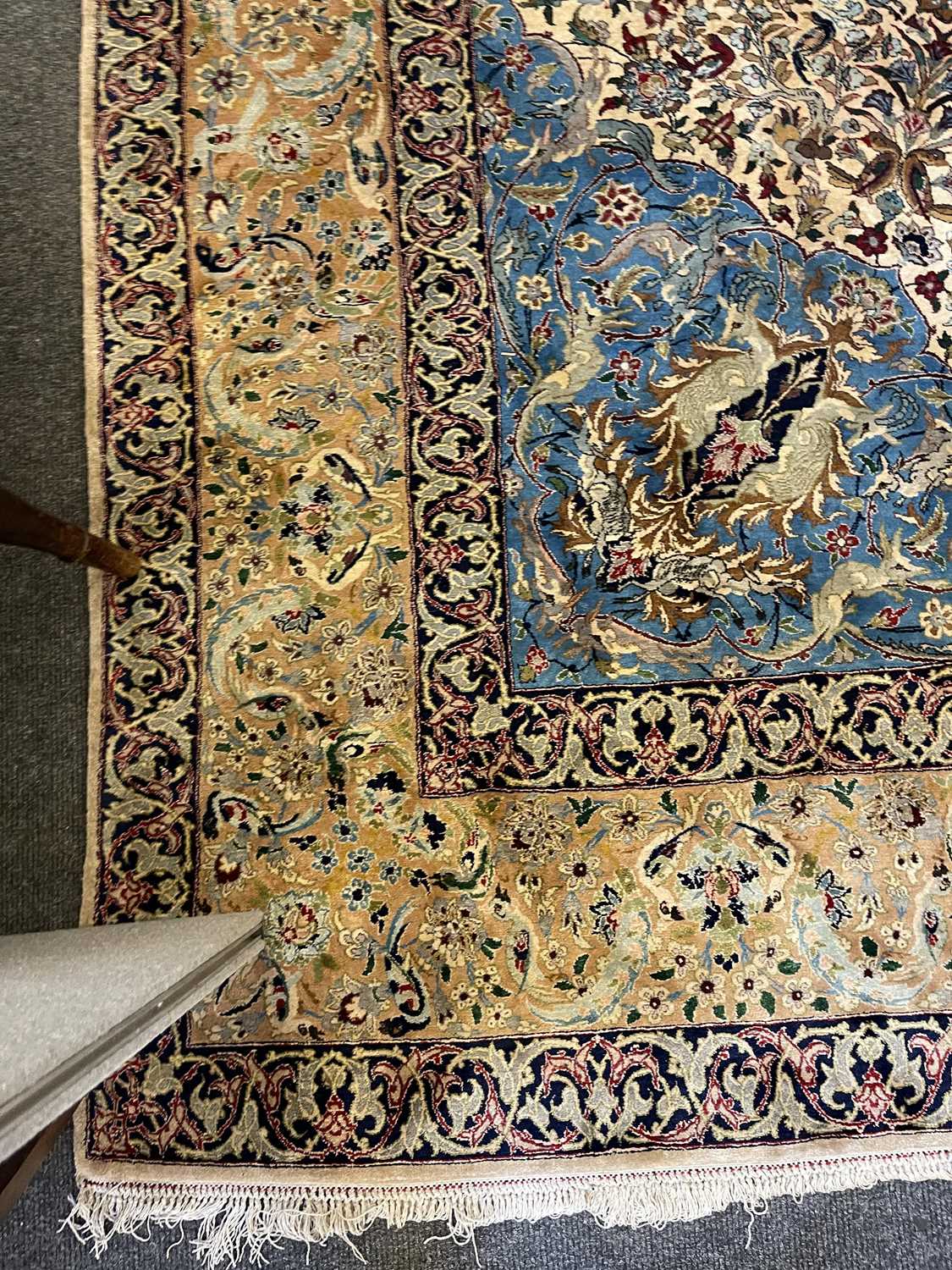 A Persian silk carpet, - Image 23 of 23